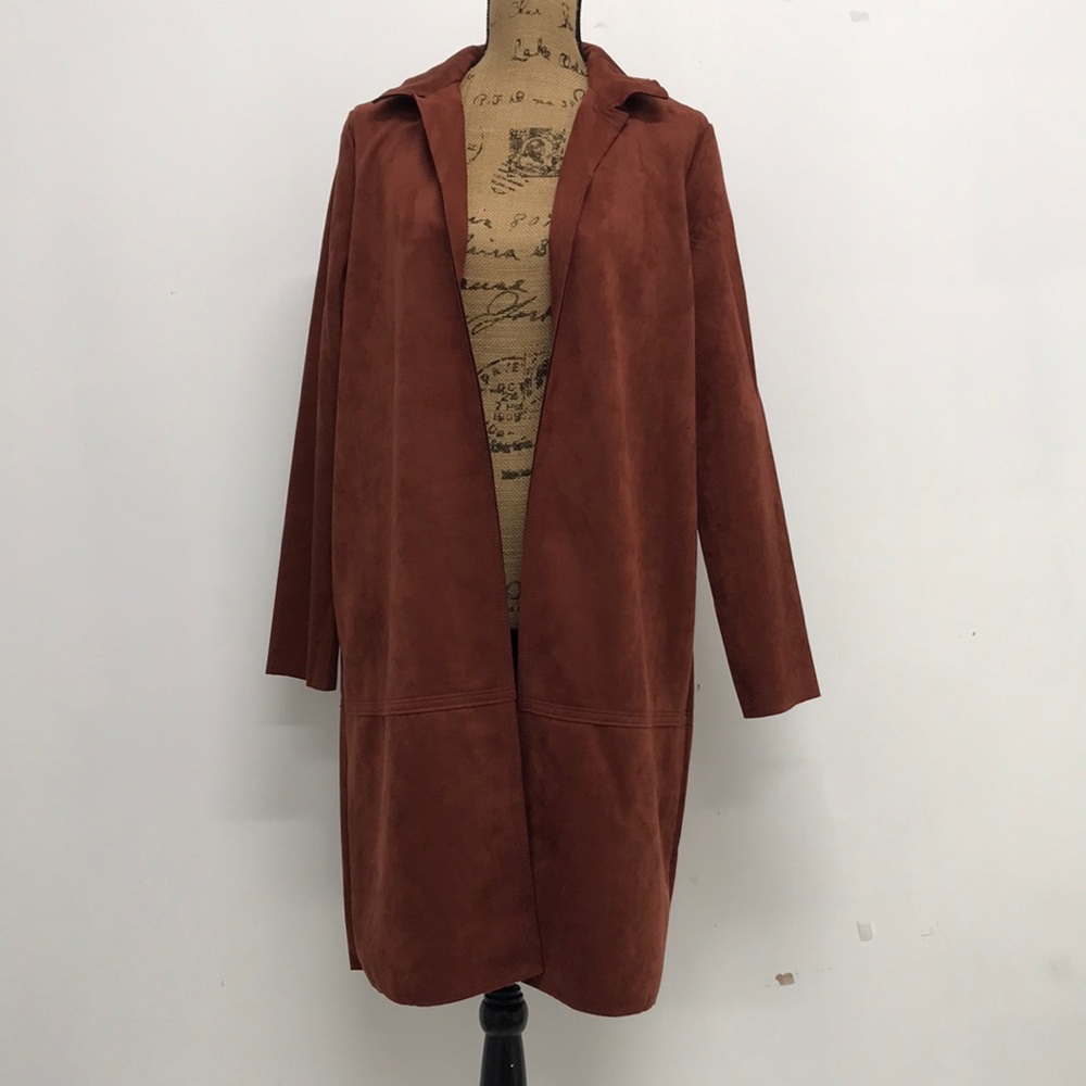 Philosophy Boho Bohemian Western Cowgirl Faux Leather Suede Blazer Jacket NEW